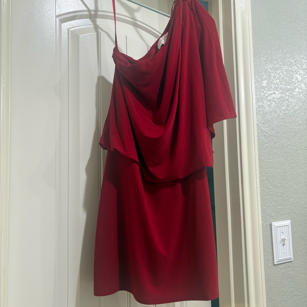 Jessica Simpson One Shoulder Red Mini Cocktail Dress size XS - Picture 2 of 7